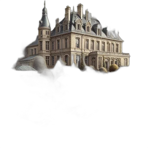 building, crown, concept art, watercolor, fantasy art, photorealistic, fog, city street transparent PNG cut-out