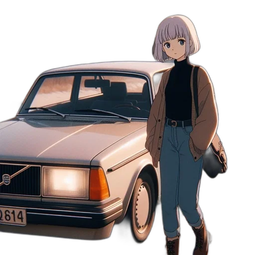 car, jacket, weapon, robot, anime, concept art, pixel art, photorealistic transparent PNG cut-out