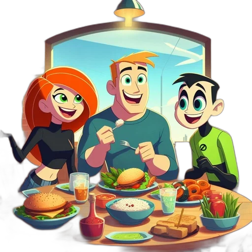 food, cartoon, concept art, comic book art, pixel art, outer space, fire, green transparent PNG cut-out