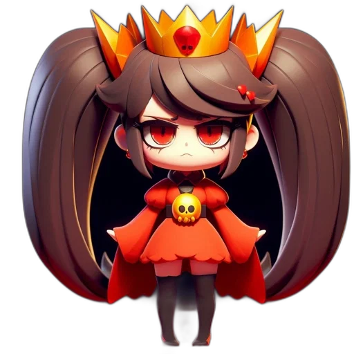 crown, staff, creature, pixel art, concept art, fantasy art, anime, dark transparent PNG cut-out