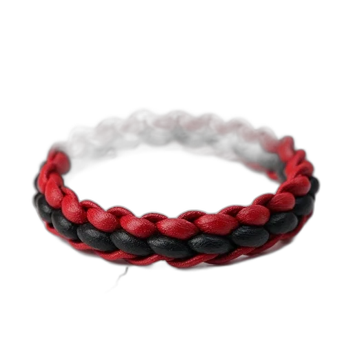 jewelry, crown, red, black, braided, leather, bracelet, lying transparent PNG cut-out