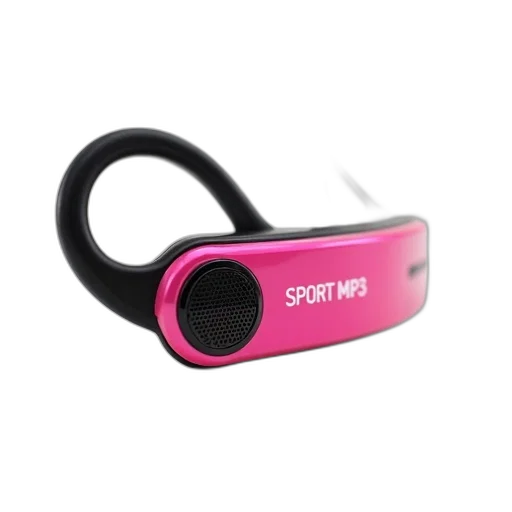 staff, cyberpunk, pink, black, wireless, earbud, headband, displayed transparent PNG cut-out