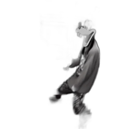 jacket, staff, creature, robot, photorealistic, concept art, outer space, monochrome transparent PNG cut-out