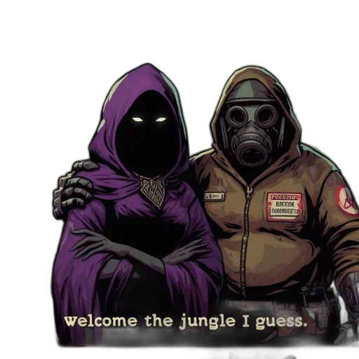 jacket, mask, animal, concept art, comic book art, cyberpunk, fire, two transparent PNG cut-out