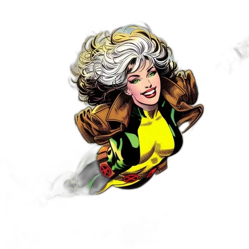 comic book art, concept art, cartoon, fantasy art, golden, woman, silver, hair transparent PNG cut-out