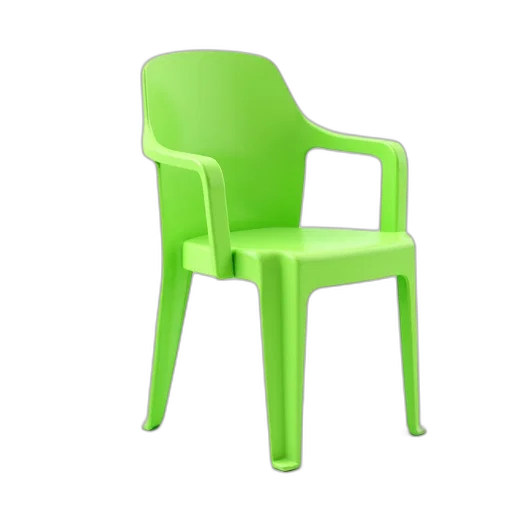 furniture, 3d render, photorealistic, concept art, green, neon, bright, plastic transparent PNG cut-out