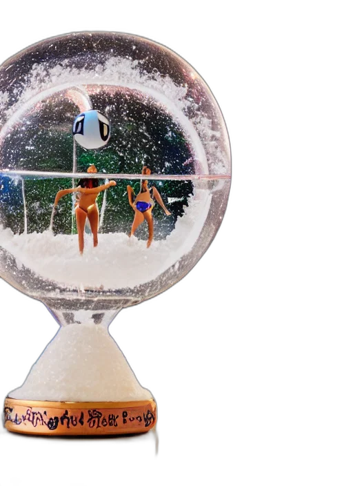 snow, globe, mantel, has transparent PNG cut-out