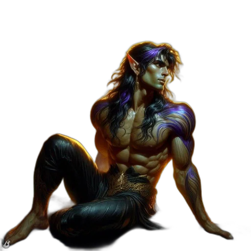 fantasy art, concept art, comic book art, photorealistic, image, fantastical, tattooed, male transparent PNG cut-out
