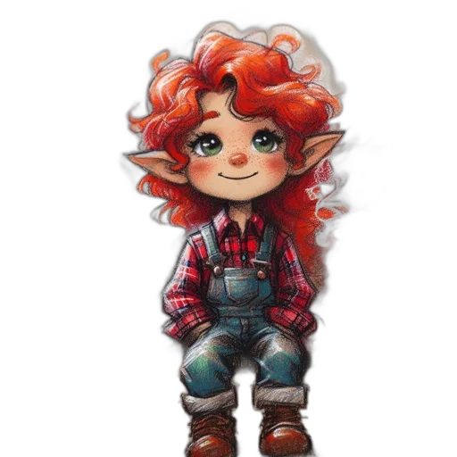 pixel art, concept art, fantasy art, watercolor, elven, figure, pointed, ears transparent PNG cut-out