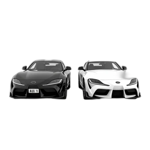 car, 3d render, photorealistic, concept art, cartoon, monochrome, black, white transparent PNG cut-out
