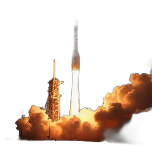 concept art, outer space, spacex, falcon, launching, into, orbit, feb transparent PNG cut-out