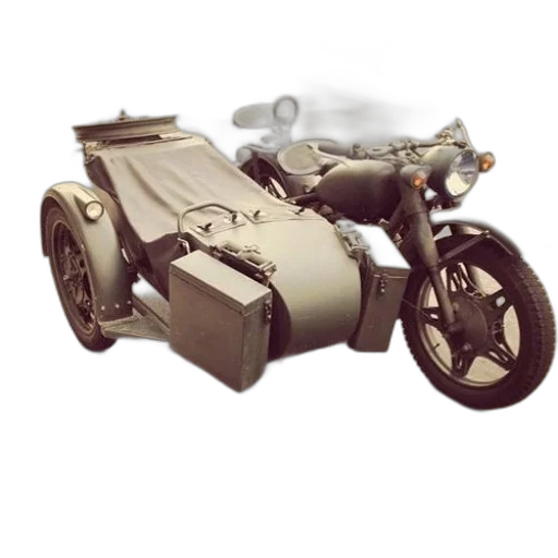 car, weapon, 3d render, concept art, photorealistic, motorcycle, sidecar, parked transparent PNG cut-out