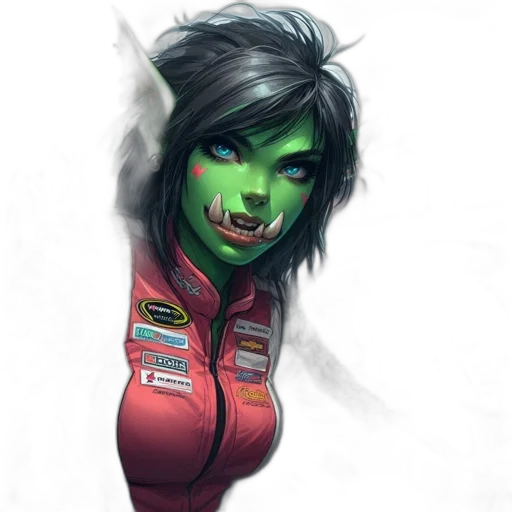 face, mask, concept art, fantasy art, comic book art, cyberpunk, outer space, green transparent PNG cut-out