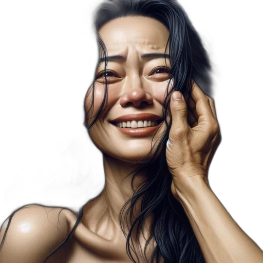 face, mask, jewelry, photorealistic, oil painting, concept art, comic book art, rain transparent PNG cut-out