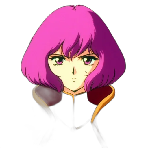 jacket, face, staff, hair, anime, concept art, pixel art, vaporwave transparent PNG cut-out