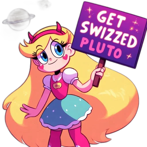 dress, staff, crown, cartoon, concept art, vaporwave, pixel art, outer space transparent PNG cut-out