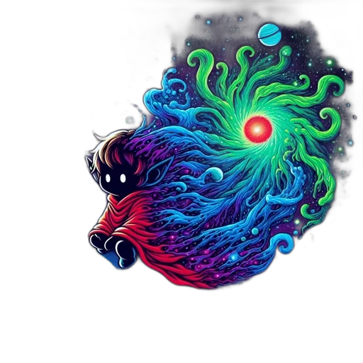 dragon, creature, mask, hair, fantasy art, concept art, watercolor, photorealistic transparent PNG cut-out