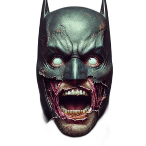 mask, face, comic book art, photorealistic, concept art, 3d render, batman, depicted transparent PNG cut-out