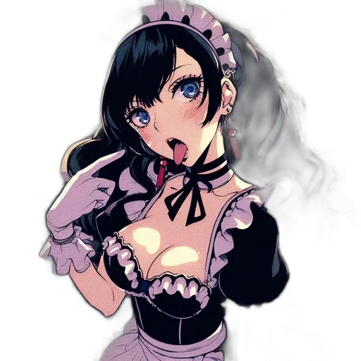 dress, staff, anime, pixel art, fantasy art, cartoon, monochrome, dark transparent PNG cut-out