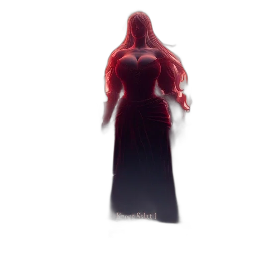 dress, creature, hair, sword, concept art, 3d render, fantasy art, comic book art transparent PNG cut-out