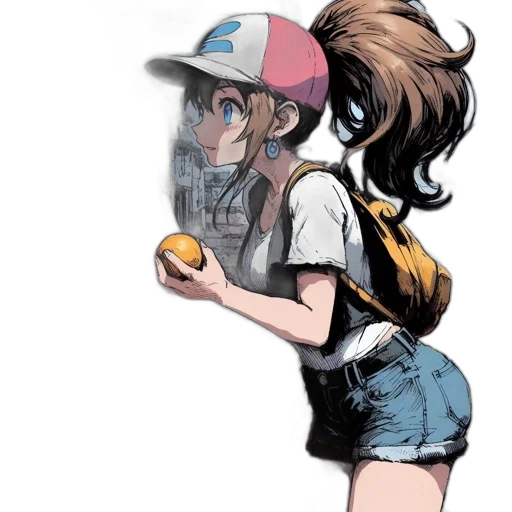 hat, dress, food, face, concept art, comic book art, anime, cartoon transparent PNG cut-out