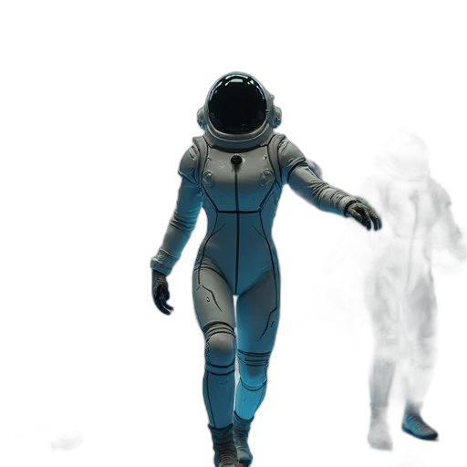 robot, creature, mask, jacket, concept art, 3d render, pixel art, vaporwave transparent PNG cut-out