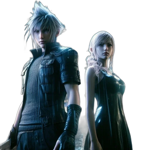 concept art, two, individuals, man, silver, hair, woman, blonde transparent PNG cut-out