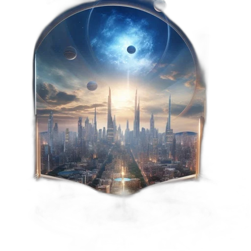 mask, concept art, fantasy art, 3d render, photorealistic, outer space, view, lies transparent PNG cut-out