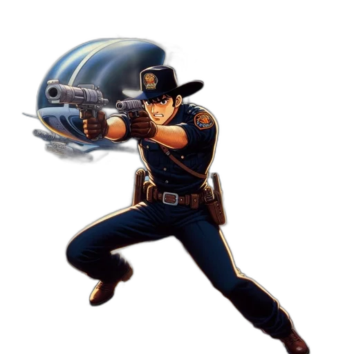 weapon, hat, staff, robot, concept art, cartoon, 3d render, anime transparent PNG cut-out