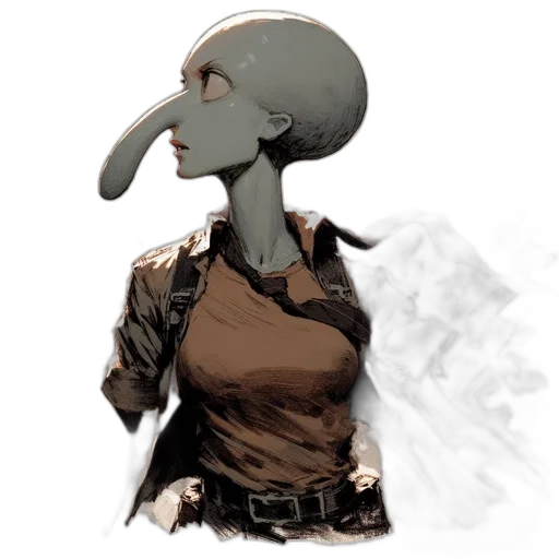 mask, robot, staff, face, concept art, 3d render, fantasy art, comic book art transparent PNG cut-out