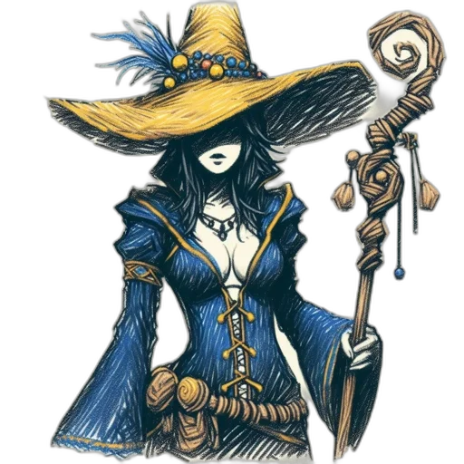 staff, hat, mask, jewelry, fantasy art, concept art, comic book art, pixel art transparent PNG cut-out