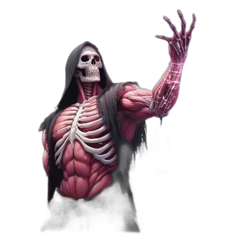 creature, robot, concept art, fantasy art, 3d render, pixel art, red, dark transparent PNG cut-out