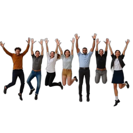 staff, second, image, shows, same, group, six, people transparent PNG cut-out