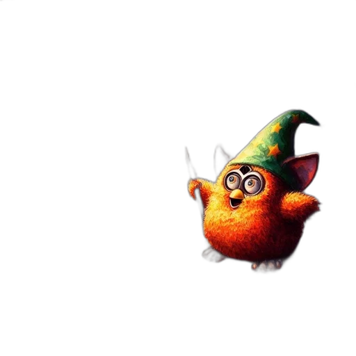 staff, hat, creature, animal, concept art, 3d render, pixel art, fantasy art transparent PNG cut-out