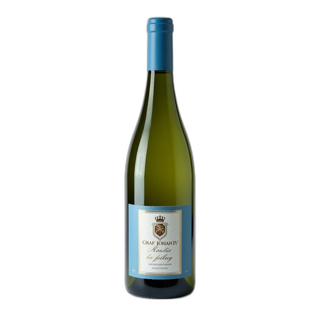 bottle, graf, johann, riesling, wine, blue, cap, label transparent PNG cut-out