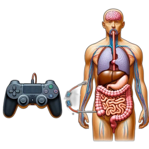 pixel art, concept art, illustration, compares, man, playing, video, game transparent PNG cut-out