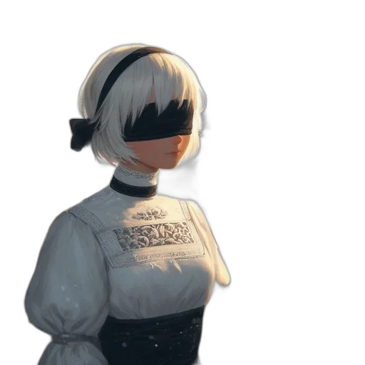 jacket, robot, dress, mask, concept art, 3d render, cyberpunk, pixel art transparent PNG cut-out