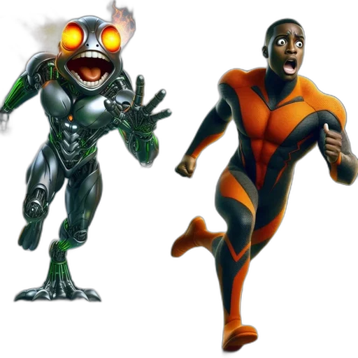 concept art, comic book art, 3d render, urban, setting, superhero, bright, orange transparent PNG cut-out