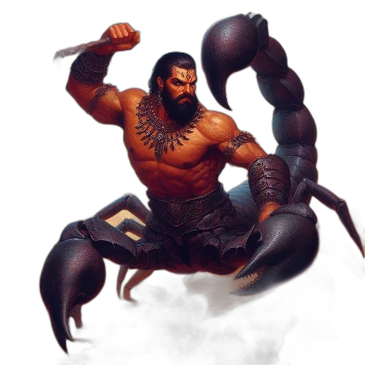 creature, concept art, fantasy art, comic book art, muscular, warrior, sporting, beard transparent PNG cut-out