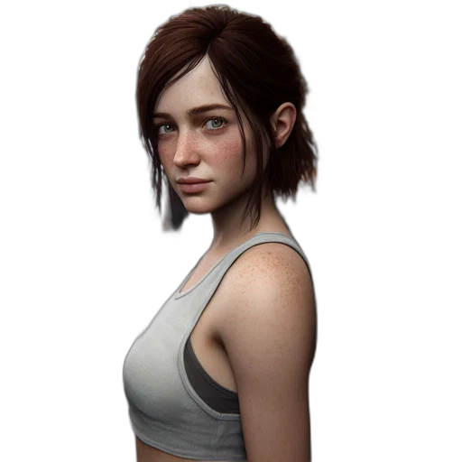 face, concept art, photorealistic, fantasy art, pixel art, young, woman, freckles transparent PNG cut-out