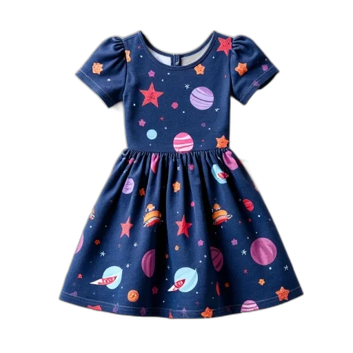 dress, outer space, child, space, theme, displayed, against, white transparent PNG cut-out