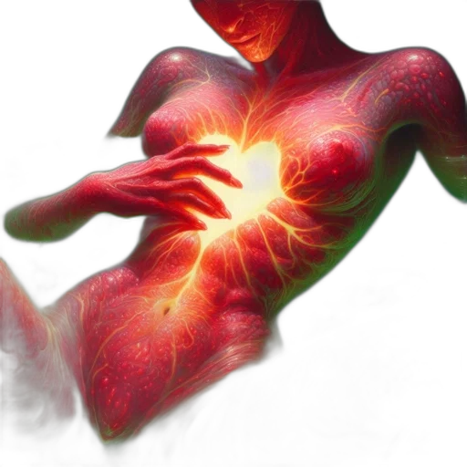 concept art, photorealistic, fire, ethereal, scene, features, luminescent, green transparent PNG cut-out