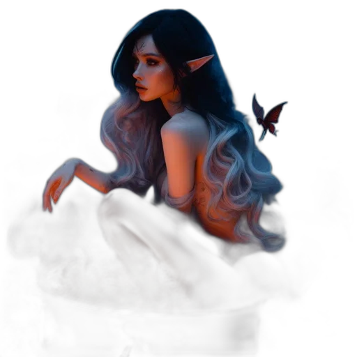 dress, creature, fantasy art, concept art, pixel art, photorealistic, fog, fire transparent PNG cut-out