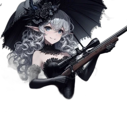 umbrella, weapon, sword, dragon, fantasy art, anime, concept art, pixel art transparent PNG cut-out