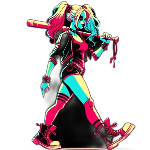 robot, weapon, staff, concept art, pixel art, comic book art, cartoon, neon lights transparent PNG cut-out