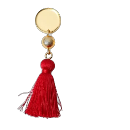 jewelry, staff, hair, pair, red, tassels, two, gold transparent PNG cut-out