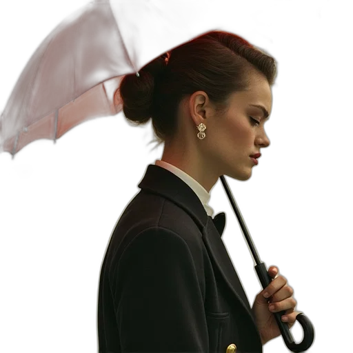 umbrella, staff, jacket, hat transparent PNG cut-out