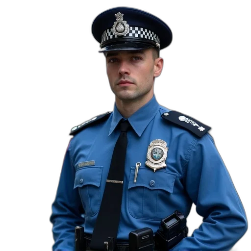 staff, jacket, face, hat, photorealistic, concept art, police, officer transparent PNG cut-out