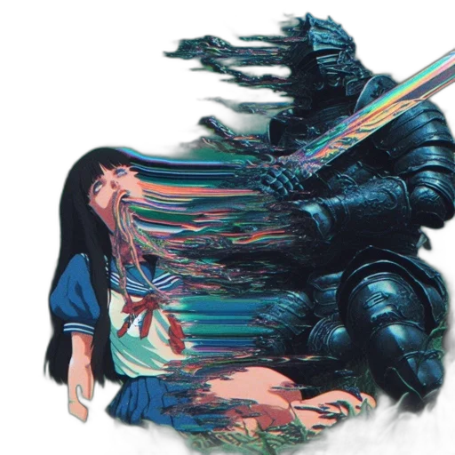 dragon, sword, concept art, vaporwave, comic book art, fantasy art, underwater, fire transparent PNG cut-out