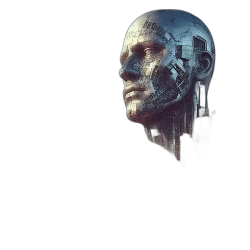 robot, face, mask, creature, cyberpunk, concept art, 3d render, photorealistic transparent PNG cut-out